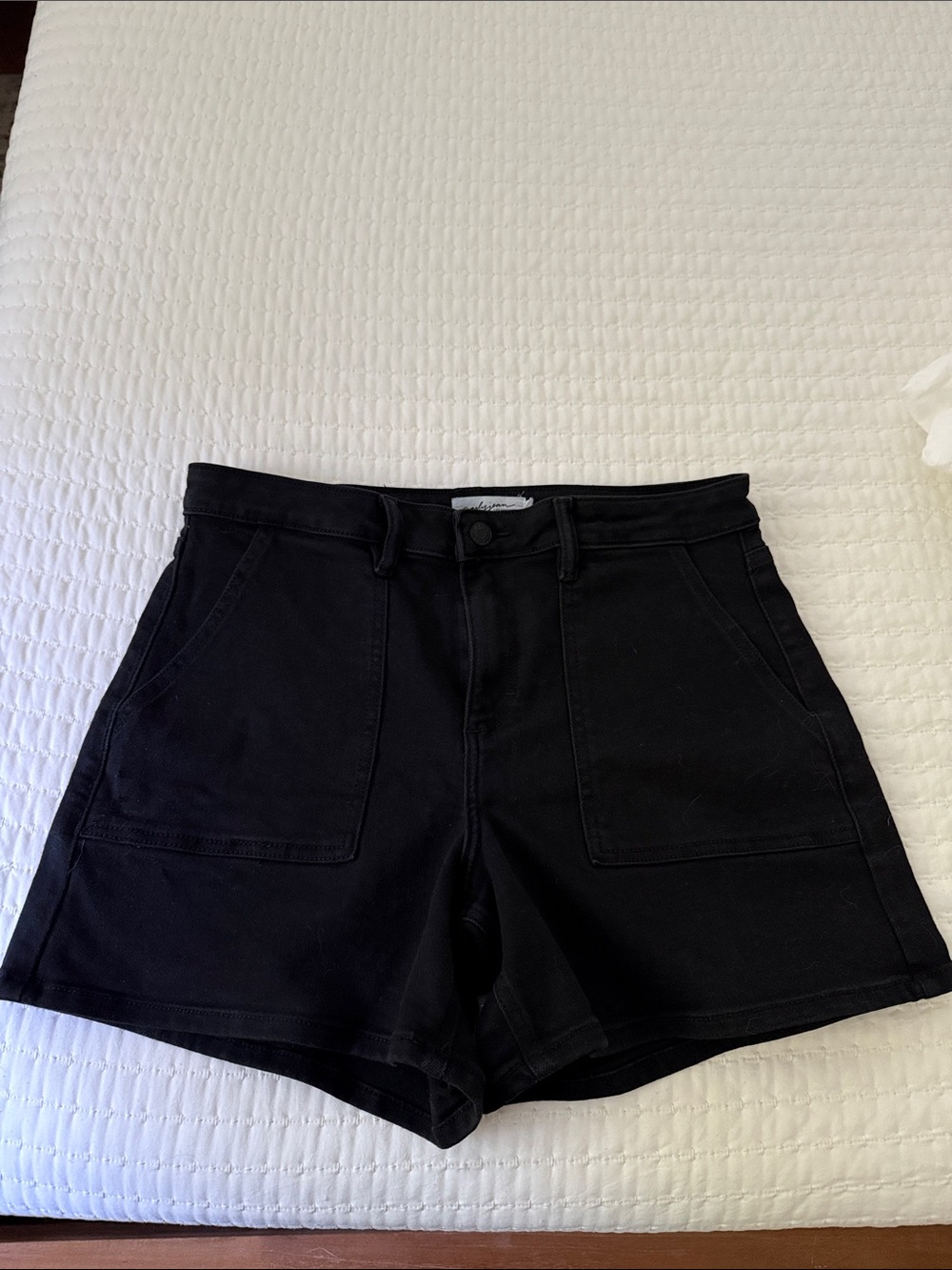 Carly Jean Los Angeles Black High-Rise Jean Shorts